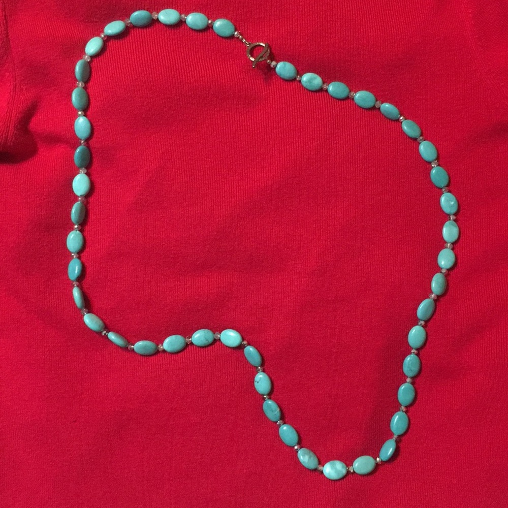 Turquoise and crystal necklace